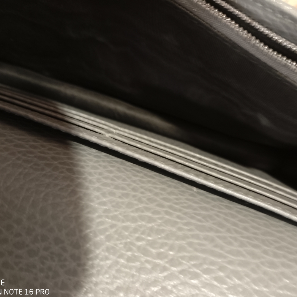 Gucci Light Gray Leather GG Marmont chain wallet - Picture 10 of 16